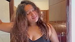 chubby cute lady hige round tits and cleavage in black tight costume 1