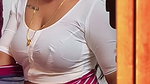 Mallu Reshma seducing with busty boobs in white blouse 1