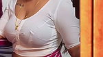 Mallu Reshma seducing with busty boobs in white blouse 1