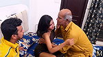 A Stepfather Called a Son-in-law with His Girlfriend an Make a Good Love and Sex Together Hardcore Threesome Video