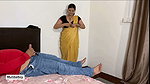 Desi Step Stepmom Oil Massage to Her Stepson’s Penis. with Saree