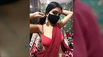 Hot girl in black saree covering her boobs 1