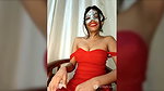 Hottie in Red Gown shows cleagelooking stunning 1