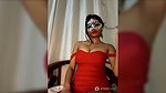 Hottie in Red Gown shows cleagelooking stunning 1