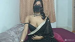 Sexy Bhabhi in Black Saree Showing Boobs 1