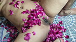 Hot Bride make honeymoon best! She was nude on Rose Petals, both married full exsited for Hard fucking video