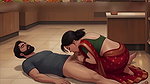 Indian Aunt having fun with stranger in a shopping mart