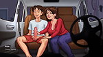 Stepmom help stepson in car