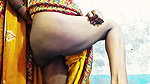 Today I’m ready to in a yellow saree with a thick come on