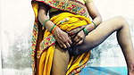 Today I’m ready to in a yellow saree with a thick come on