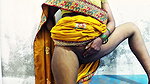 Today I’m ready to in a yellow saree with a thick come on