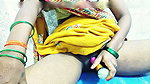 Today I’m ready to in a yellow saree with a thick come on
