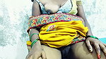 Today I’m ready to in a yellow saree with a thick come on