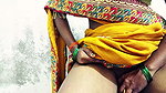 Today I’m ready to in a yellow saree with a thick come on