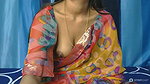 Horny babe in saree without blouse Showing Boobs 1