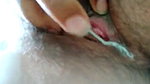 Cute girl fingering till white cream come from pussy