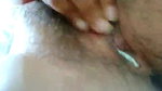Cute girl fingering till white cream come from pussy