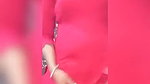 Sexy dance of tango girl and boobs pressing