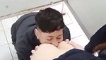 Eating a ass in public washroom