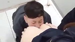 Eating a ass in public washroom
