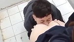 Eating a ass in public washroom