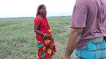 HouseWife In Red Saree Goes For Her Goat And Met A guy bangladeshi HouseWife