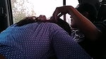 Sexy big ass in a blue dress fucked in the car