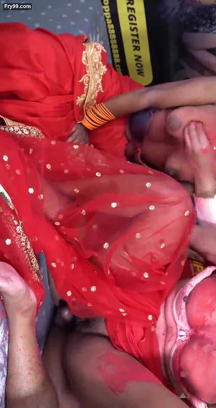 Desi Threesome Fucking Holi Special