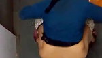 indian girl changing pad in toilet