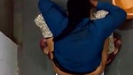 indian girl changing pad in toilet