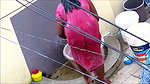 aunty open bath in red nighty