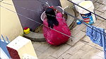 aunty open bath in red nighty