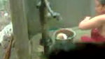 bbw indian bhabhi taking shower from pump