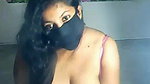 bhabhi in see thru sari face covered on live cam