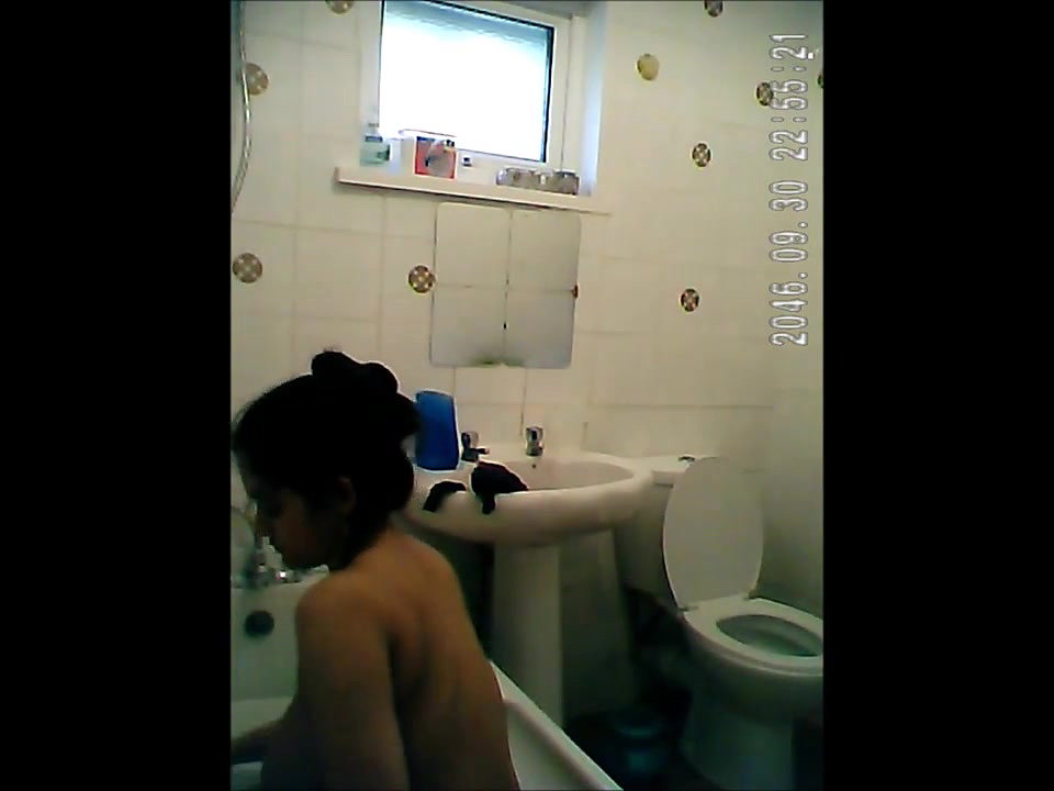 big boob babe cleaning bathroom and shower 1