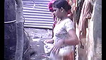 juicy young village girl outdoor shower boobs exposed