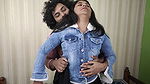 Skirt and shirt romance by Vaishnavy and Sharun Raj, Shirt open and bra show with boobs press fuck, Mallu couple hot fuck love