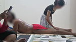 Two girls handjob and massage in spa