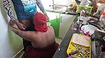 My friend wife getting mouth fucked while cooking in kitchen