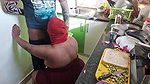 My friend wife getting mouth fucked while cooking in kitchen