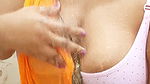 Indian maid bathing in saree