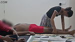flashing dick to massage girl while massaging infront of wife