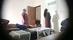 Flashing dick infront of two maids when taking massage