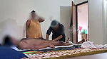 Dick flashing and jerking infront of two massage ladies