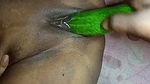 Desi boudi fuck cucumber and big dick in doggy style , she was squirting all over the bed