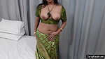 Hot indian girl fingering with saree removing
