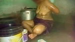 Indian Aunty Bathing in Village Home