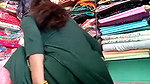 Horny Bhabi in Green Salwar Showing Pussy and Ass in Shop
