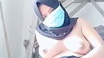 Desi hijabi girl with mask