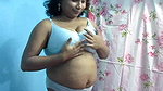 aunty in blue bra